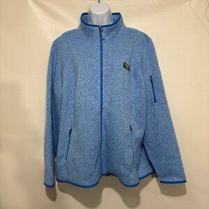 L.L. Bean Womens 3X Plus Blue Lake Sweater Fleece Full Zip Jacket NEW